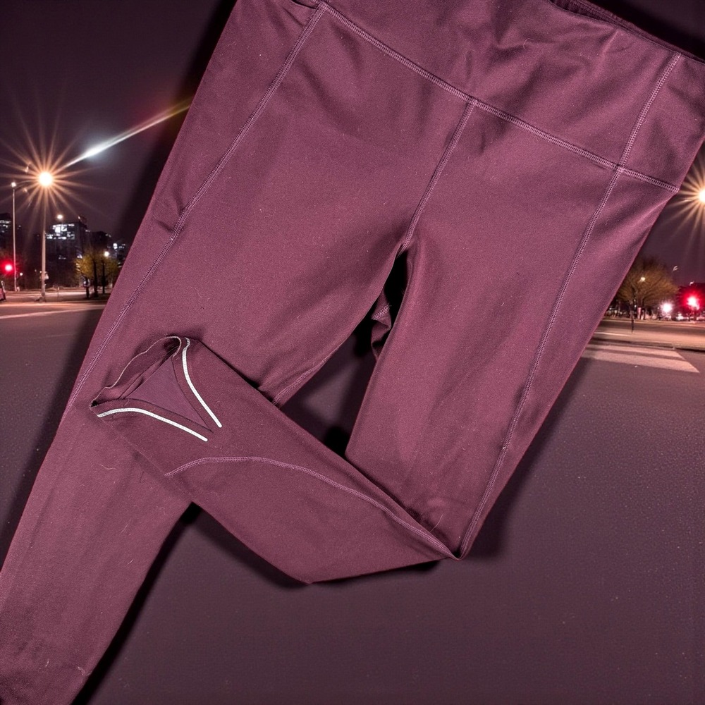 Athleta Leggings Women S Burgundy Maroon Capri Pants Athletic Workout Activewear